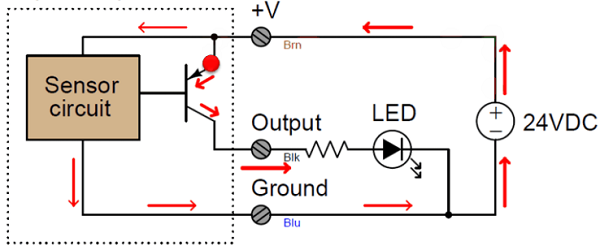 接近开关NPN和PNP型工作原理电路图(图3) 接近开关NPN和PNP型工作原理电路图(图3)