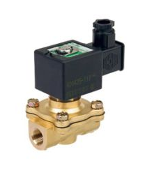 两位三通电磁阀的工作原理，实现对介质的开闭控制(图1)