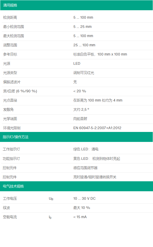 漫反射型光电传感器ML100-8-H-100-RT/102/115(图2) 漫反射型光电传感器ML100-8-H-100-RT/102/115(图2)