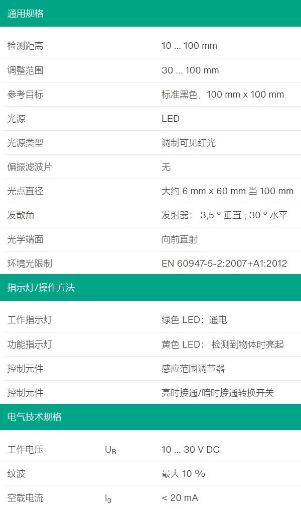 聚焦型光电传感器ML100-8-HGU-100-RT/102/115/162(图2) 聚焦型光电传感器ML100-8-HGU-100-RT/102/115/162(图2)