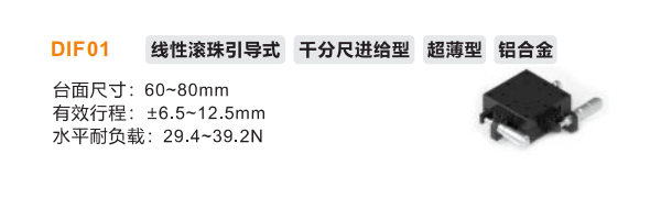 超薄型DIF01手动位移滑台(图2) 超薄型DIF01手动位移滑台(图2)