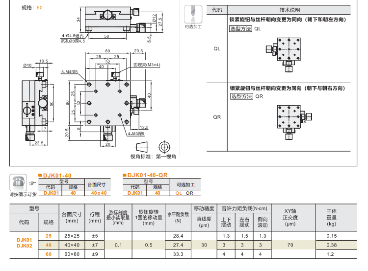 标准型DJK01/DJK02手动位移滑台(图5) 标准型DJK01/DJK02手动位移滑台(图5)