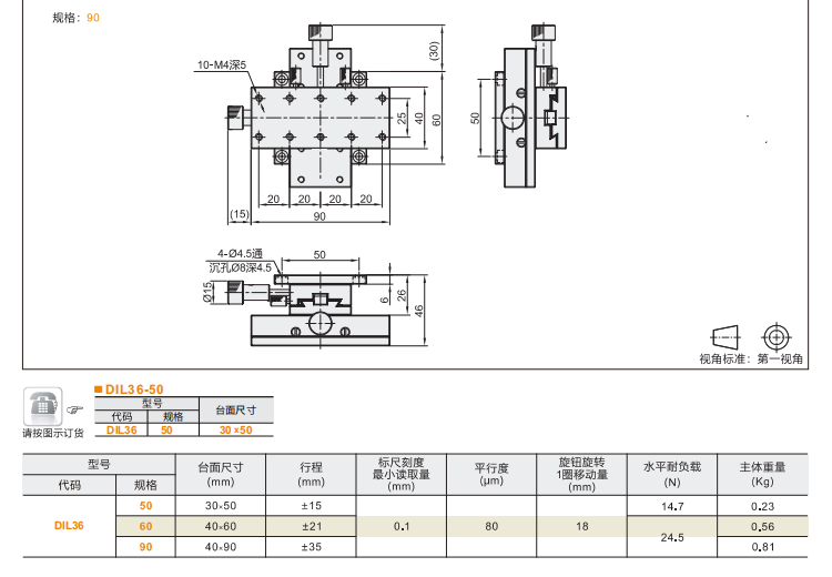 薄型DIL36手动位移滑台(图5) 薄型DIL36手动位移滑台(图5)
