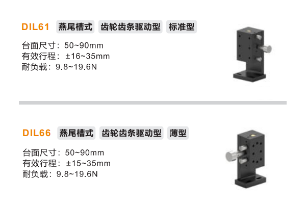 标准型DIL61/DIL66手动位移滑台(图2) 标准型DIL61/DIL66手动位移滑台(图2)
