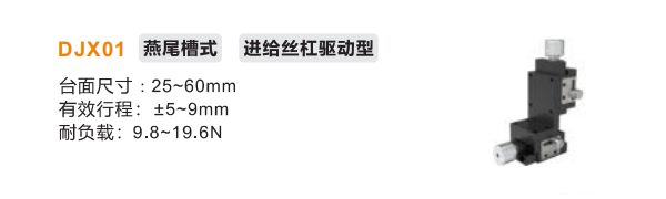 进给丝杠驱动型DJX01手动位移滑台(图2) 进给丝杠驱动型DJX01手动位移滑台(图2)