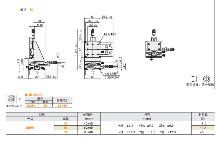 标准型长行程型DJL51/DJL52手动位移滑台(图4) 标准型长行程型DJL51/DJL52手动位移滑台(图4)