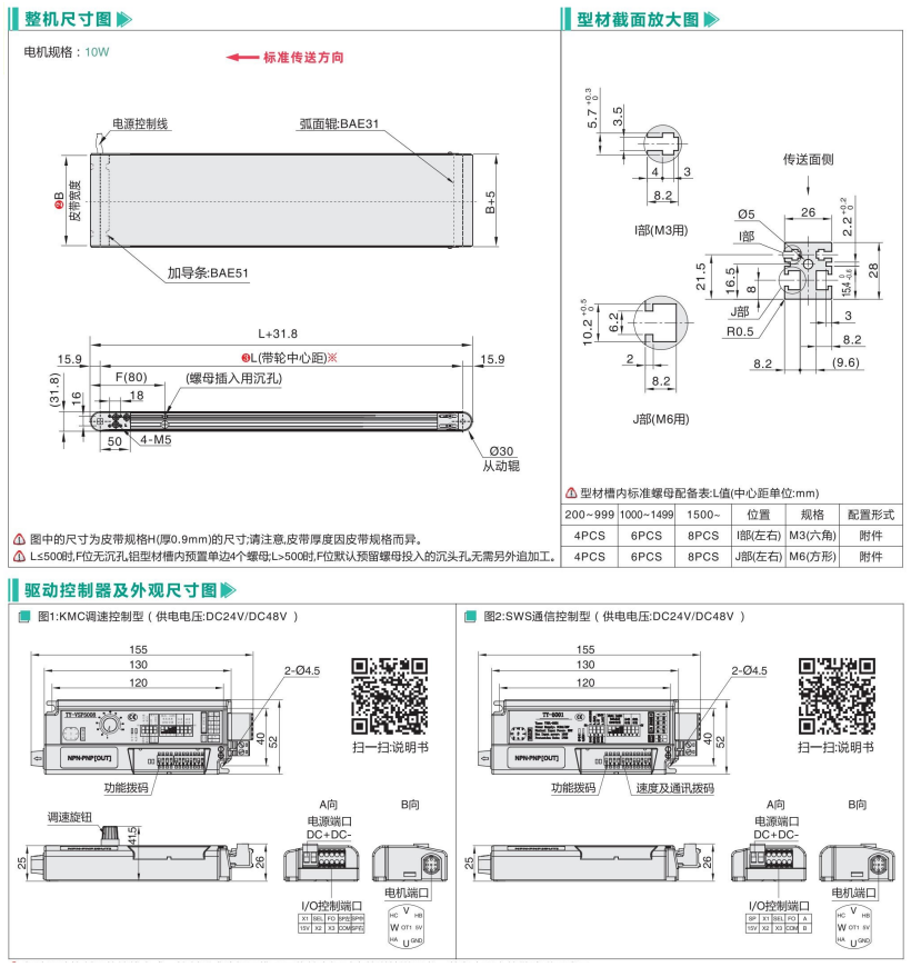 全皮带型BAE31/BAE51电动滚筒输送机(图3) image.png